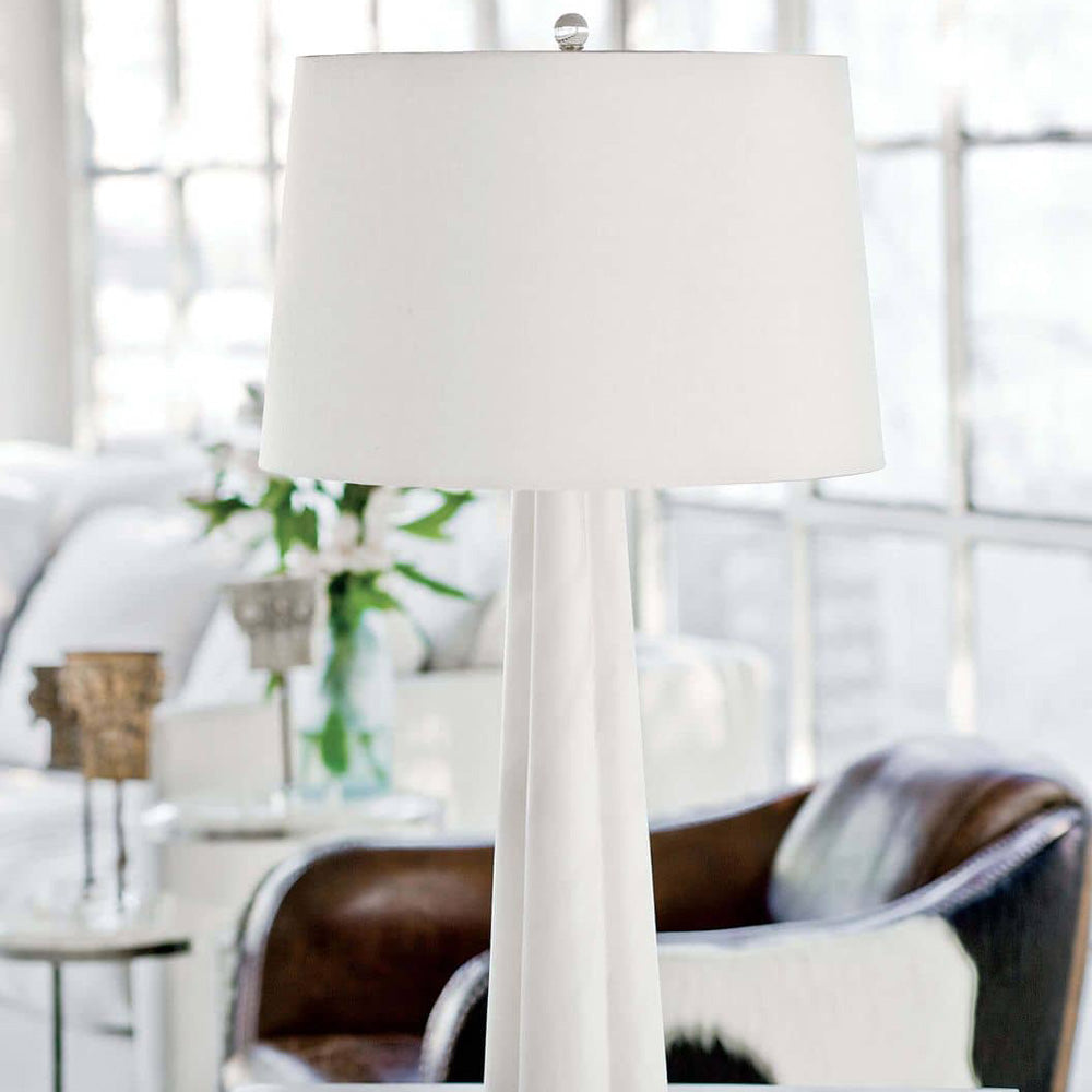 Quatrefoil Table Lamp in living room.