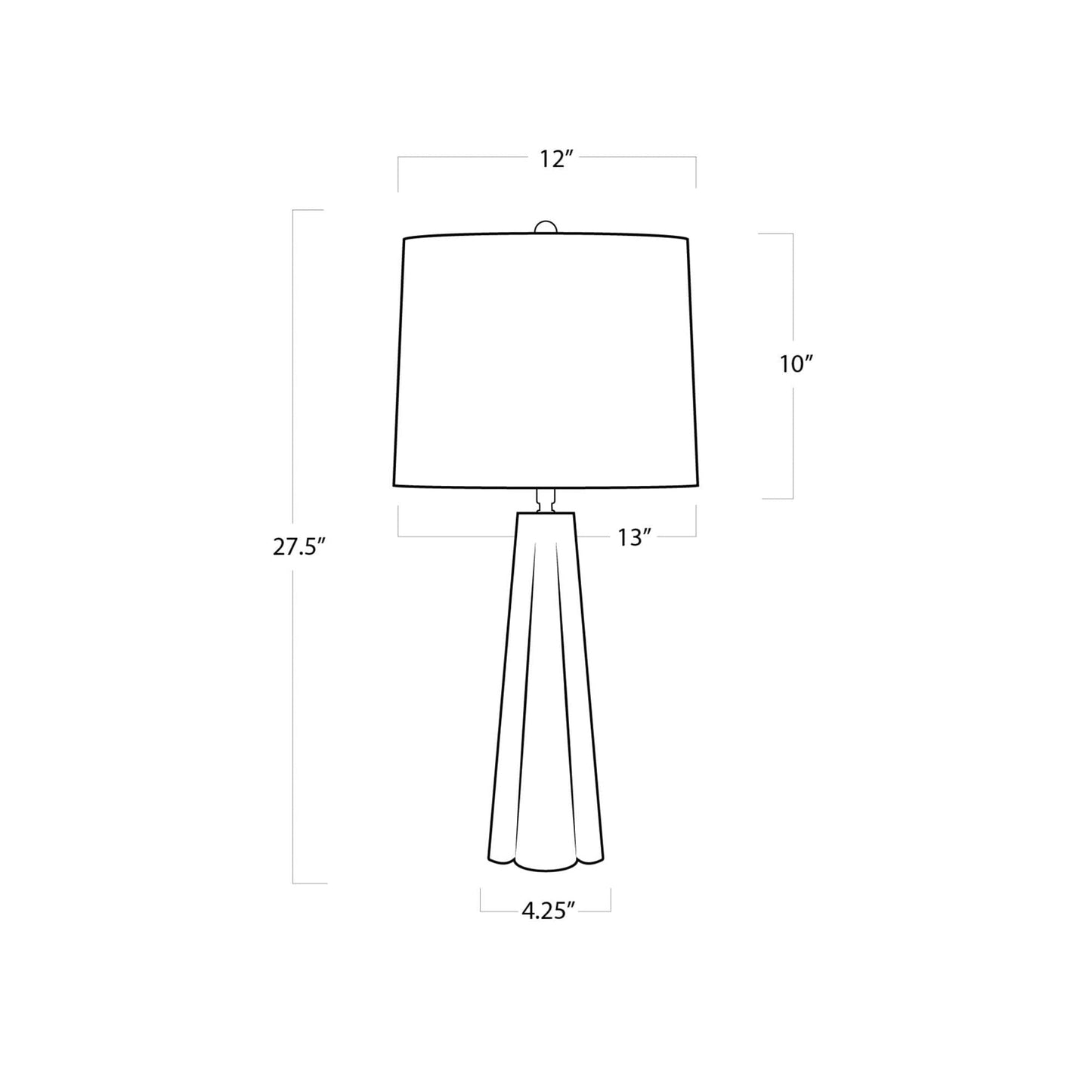 Quatrefoil Table Lamp - line drawing.
