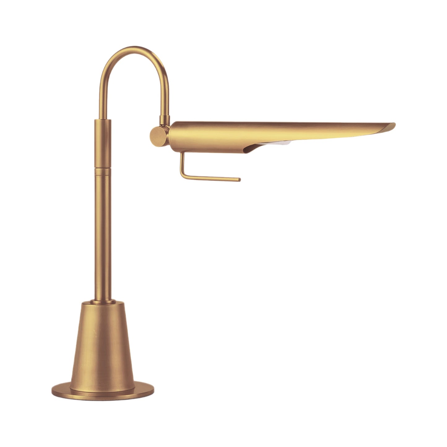 Raven Table Lamp in Natural Brass.