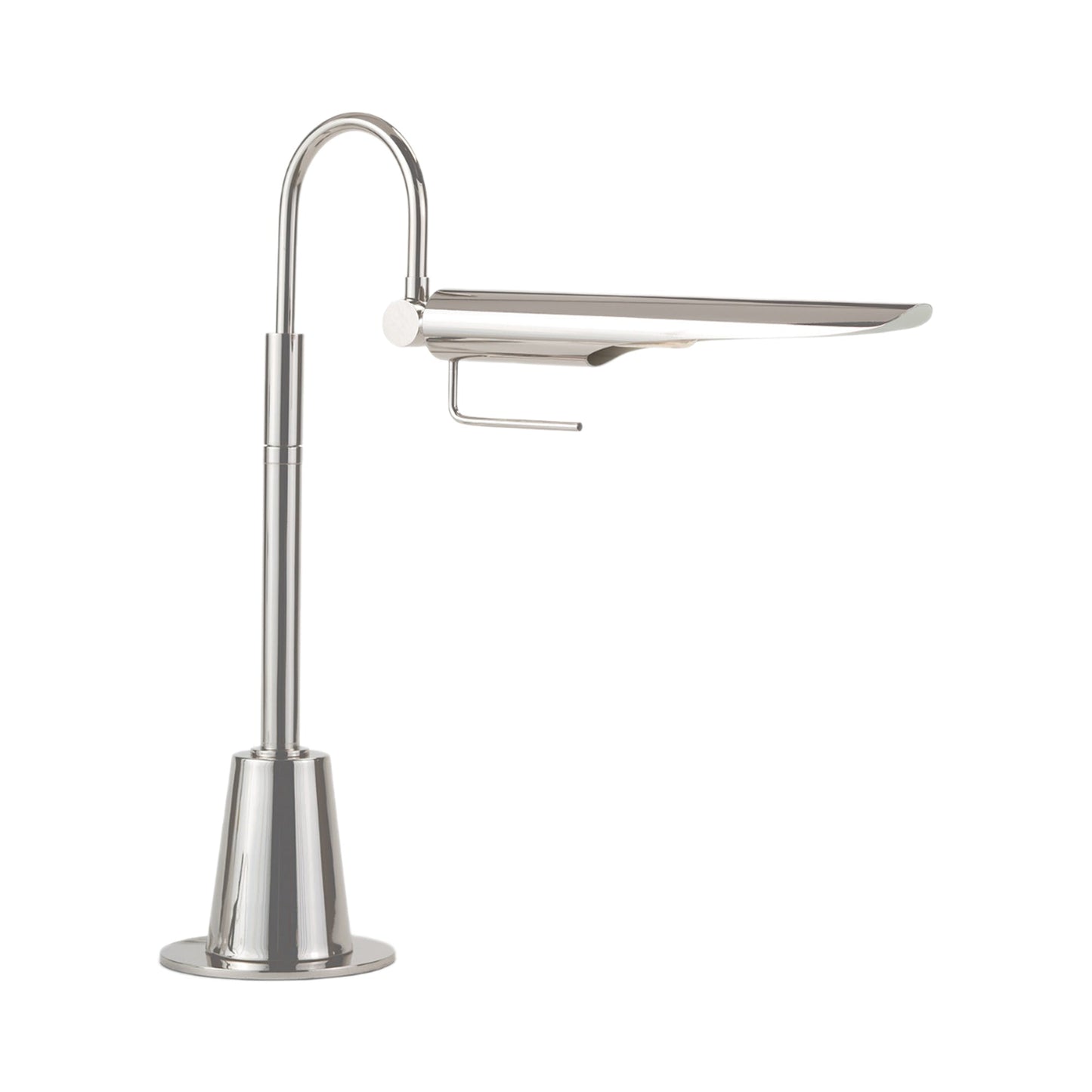 Raven Table Lamp in Polished Nickel.