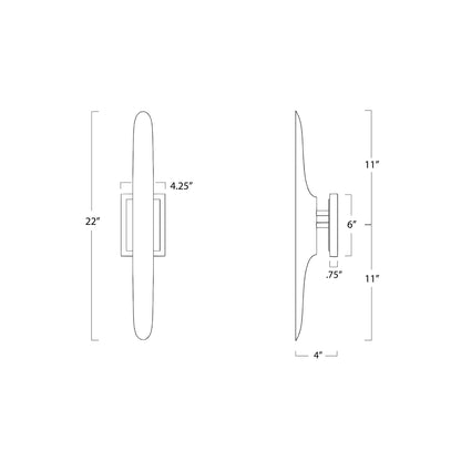 Redford Wall Light - line drawing.