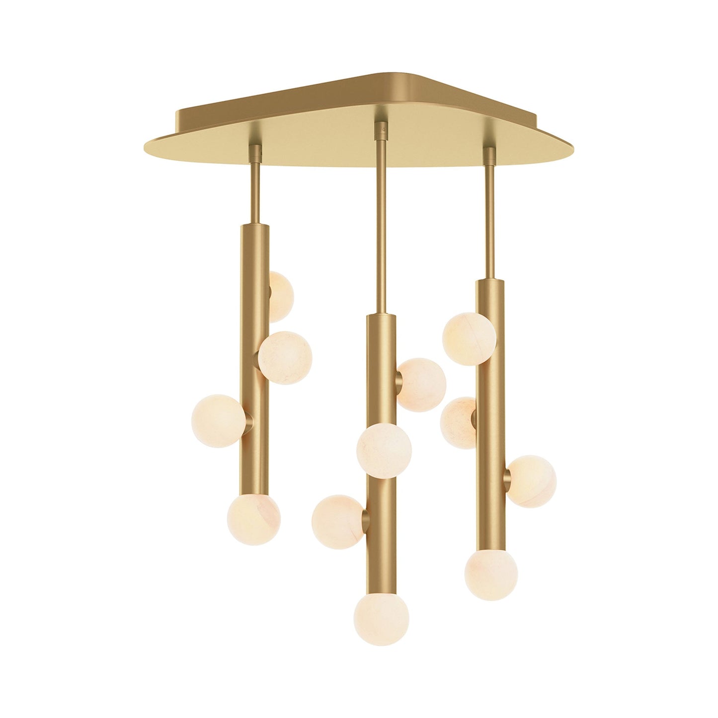 Rhoads Chandelier in Natural Brass.