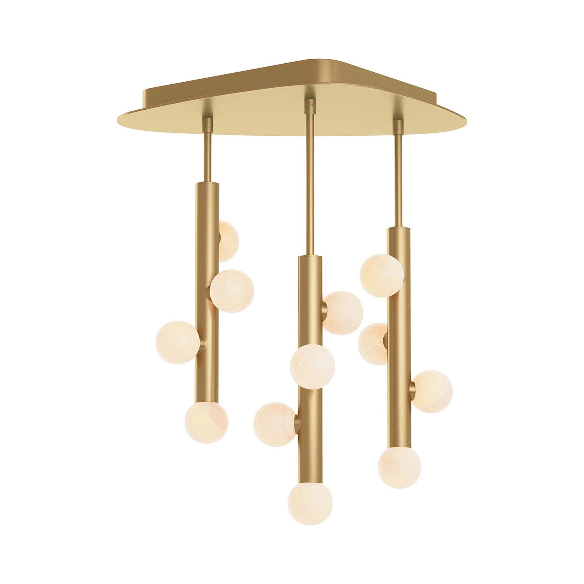 Rhoads Chandelier in Natural Brass.
