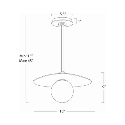 Rhoads Pendant Light - line drawing.
