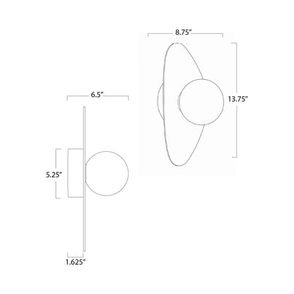 Rhoads Single Ceiling / Wall Light - line drawing.