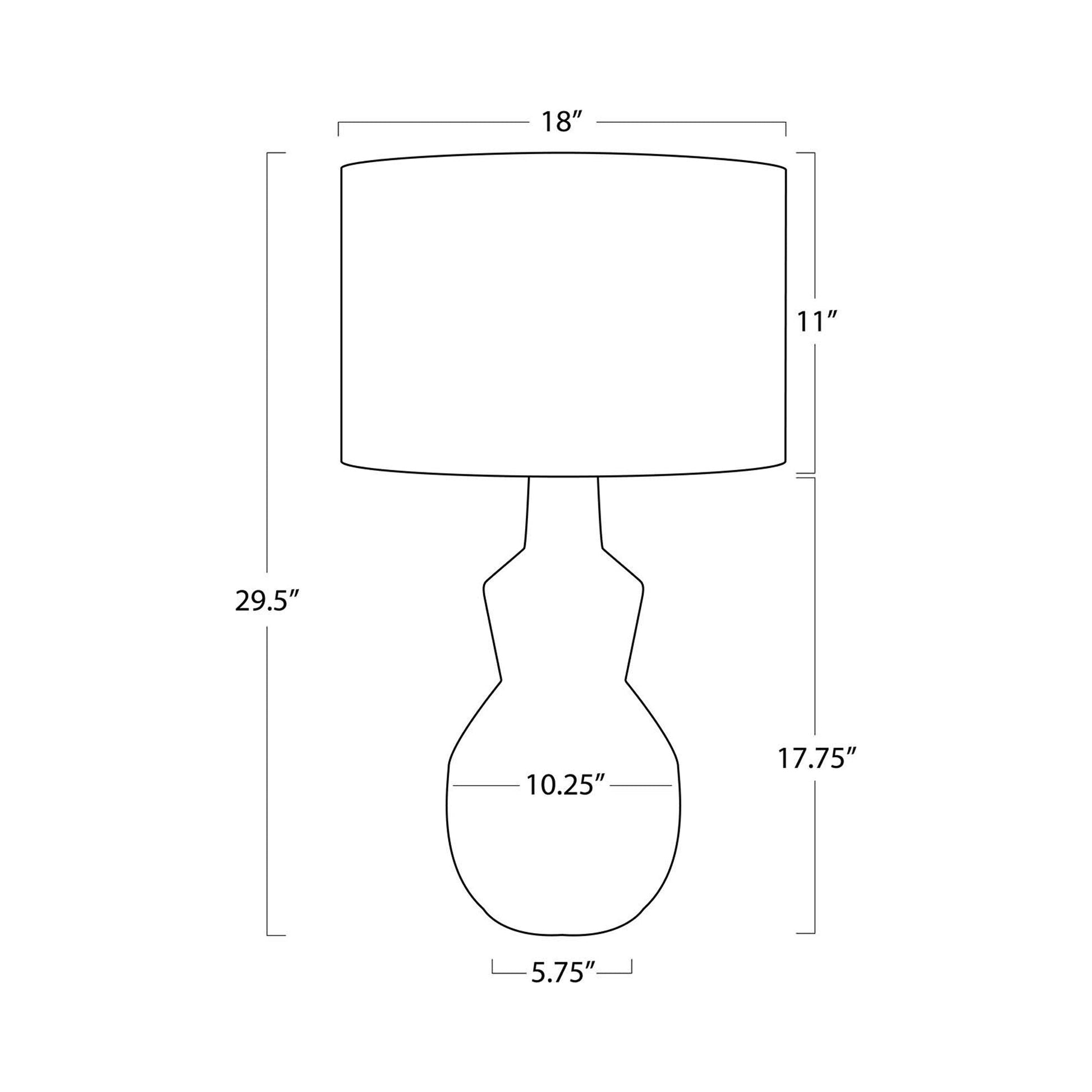 Rhonda Table Lamp - line drawing.