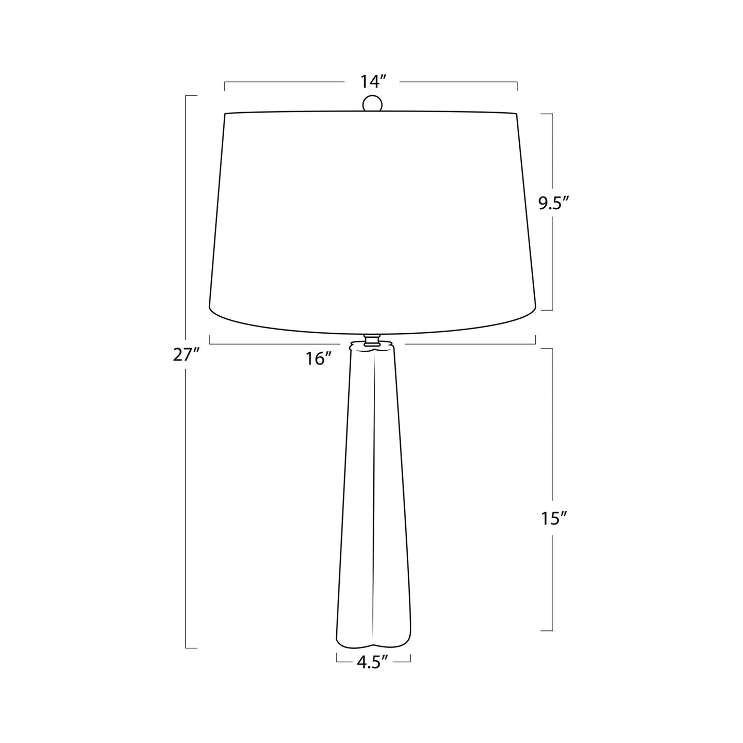 Roman Table Lamp - line drawing.