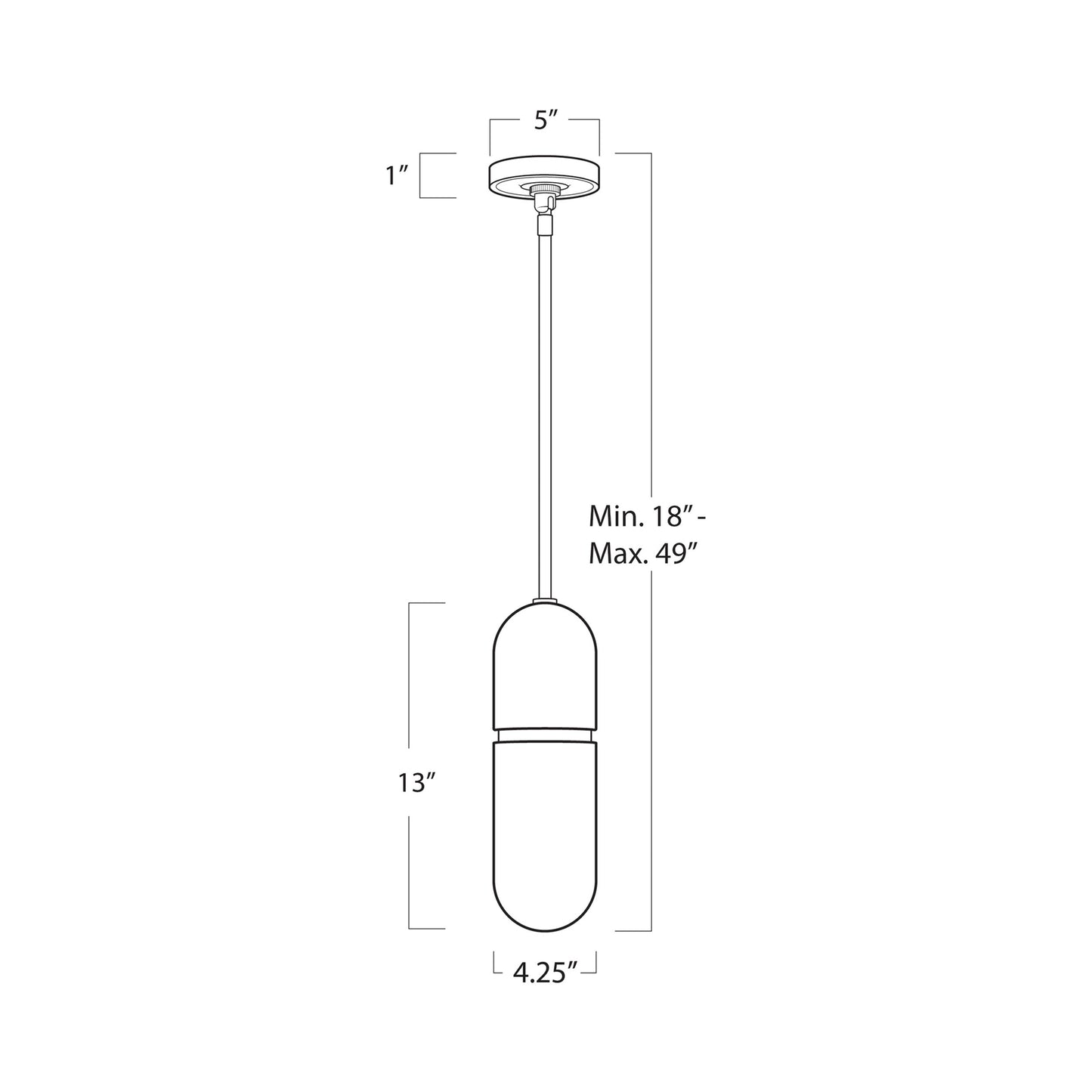 Salon Pendant Light - line drawing.