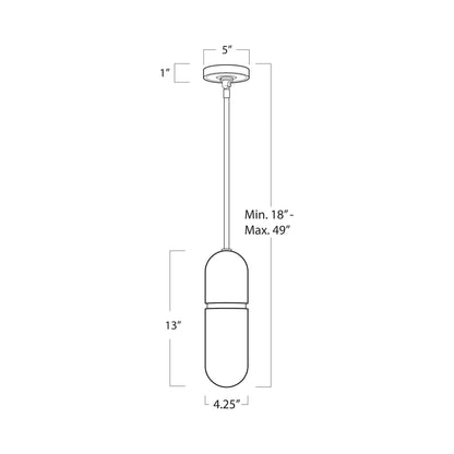Salon Pendant Light - line drawing.