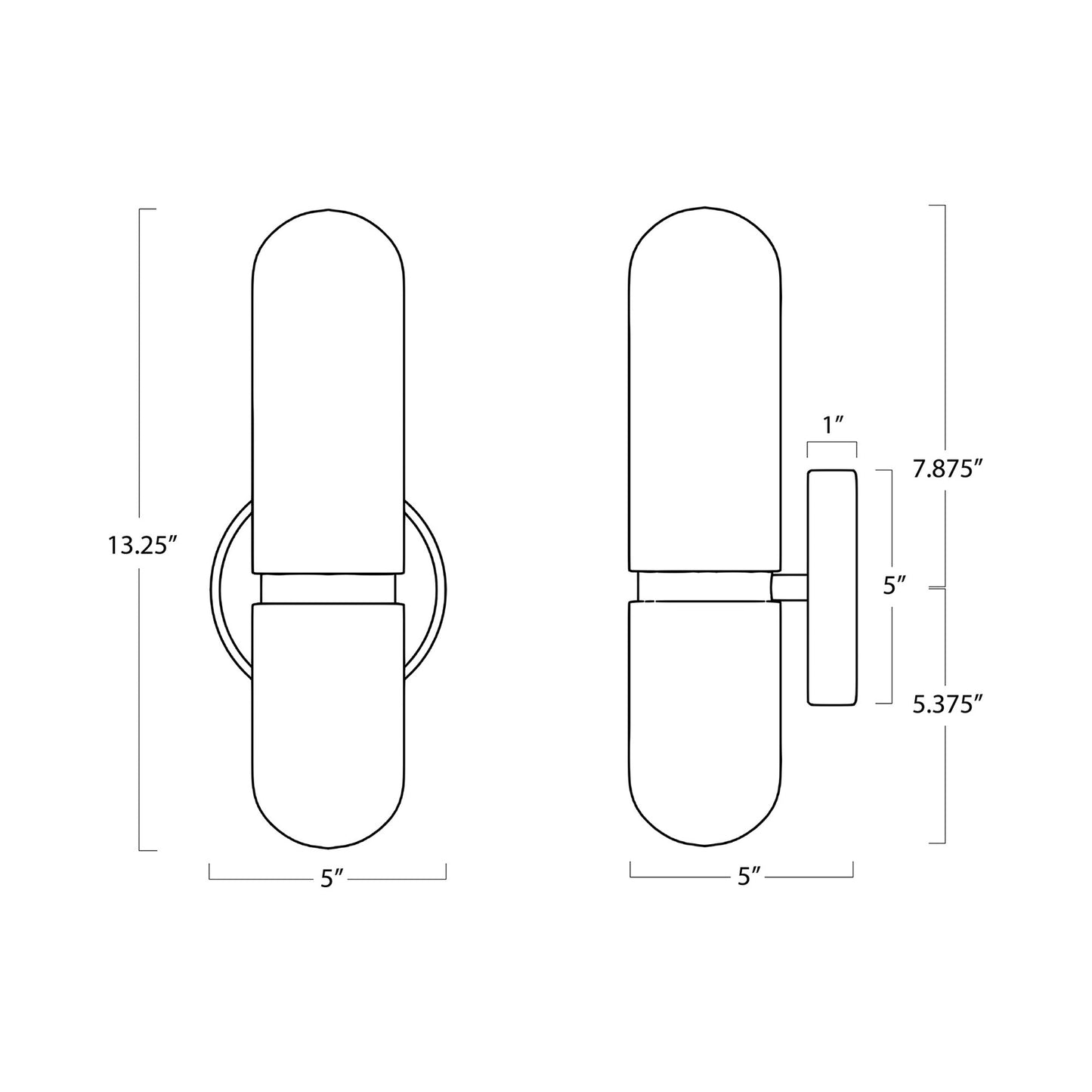Salon Wall Light - line drawing.