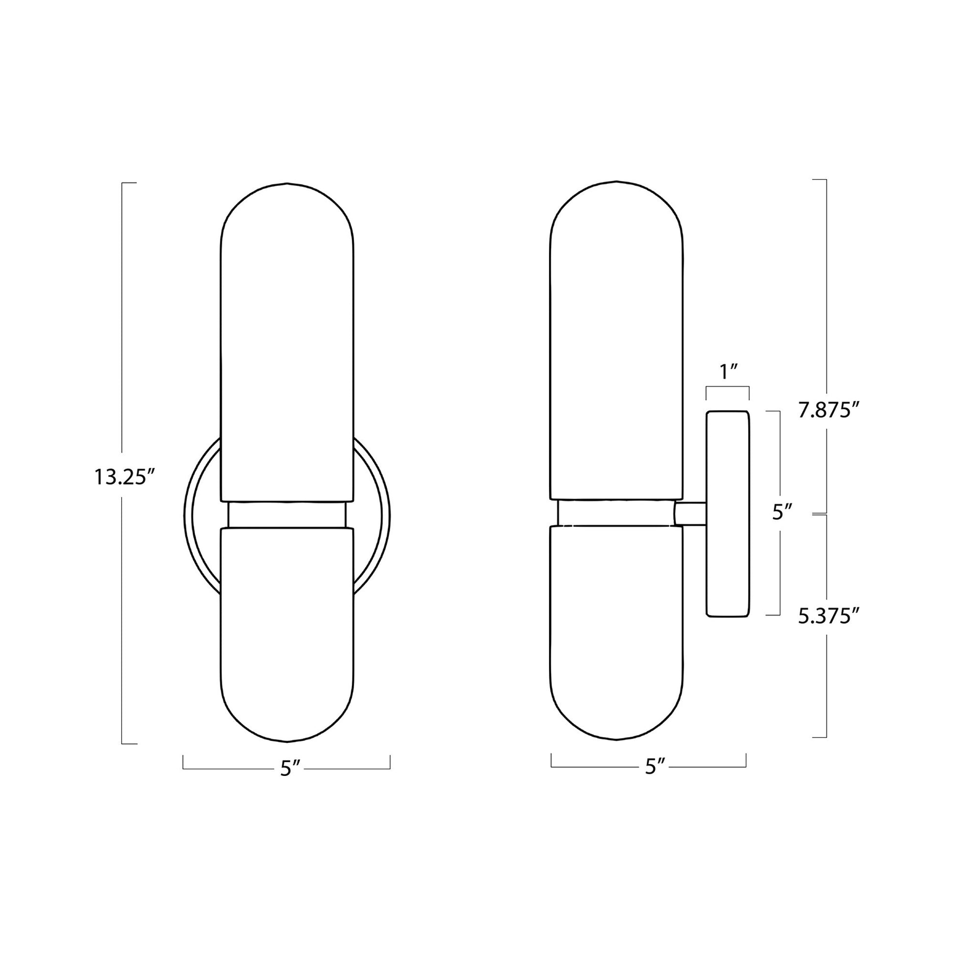 Salon Wall Light - line drawing.