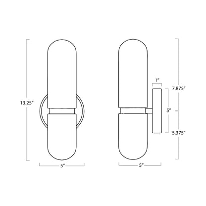 Salon Wall Light - line drawing.