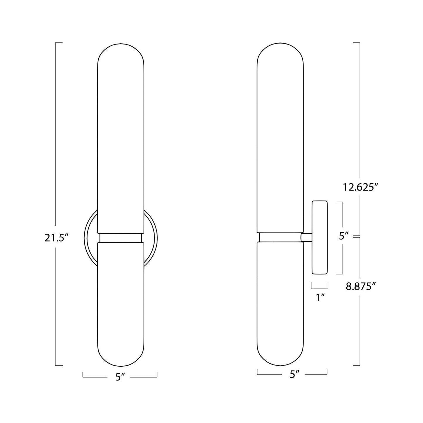 Salon Wall Light - line drawing.