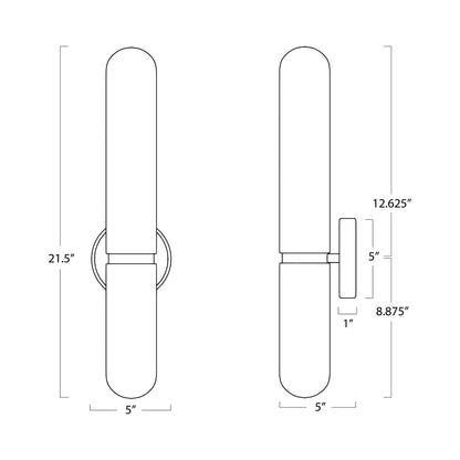 Salon Wall Light - line drawing.