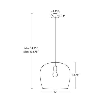 Selene Pendant Light - line drawing.