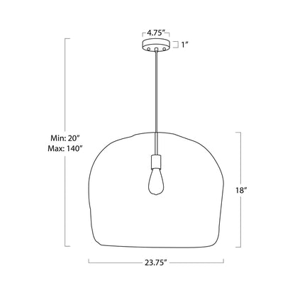 Selene Pendant Light - line drawing.