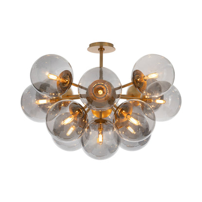 Shine Flush Mount Ceiling Light in Natural Brass.