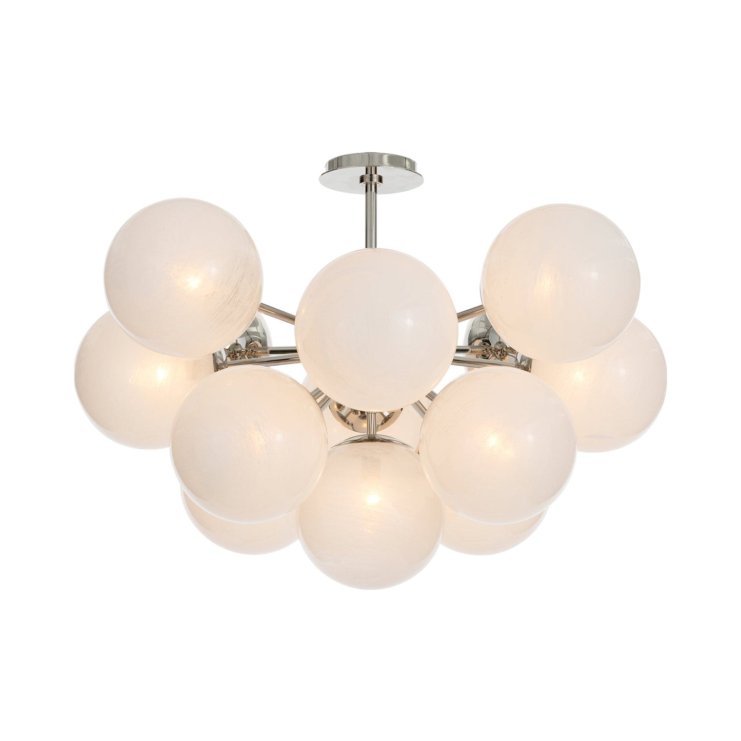 Shine Flush Mount Ceiling Light in Polished Nickel.