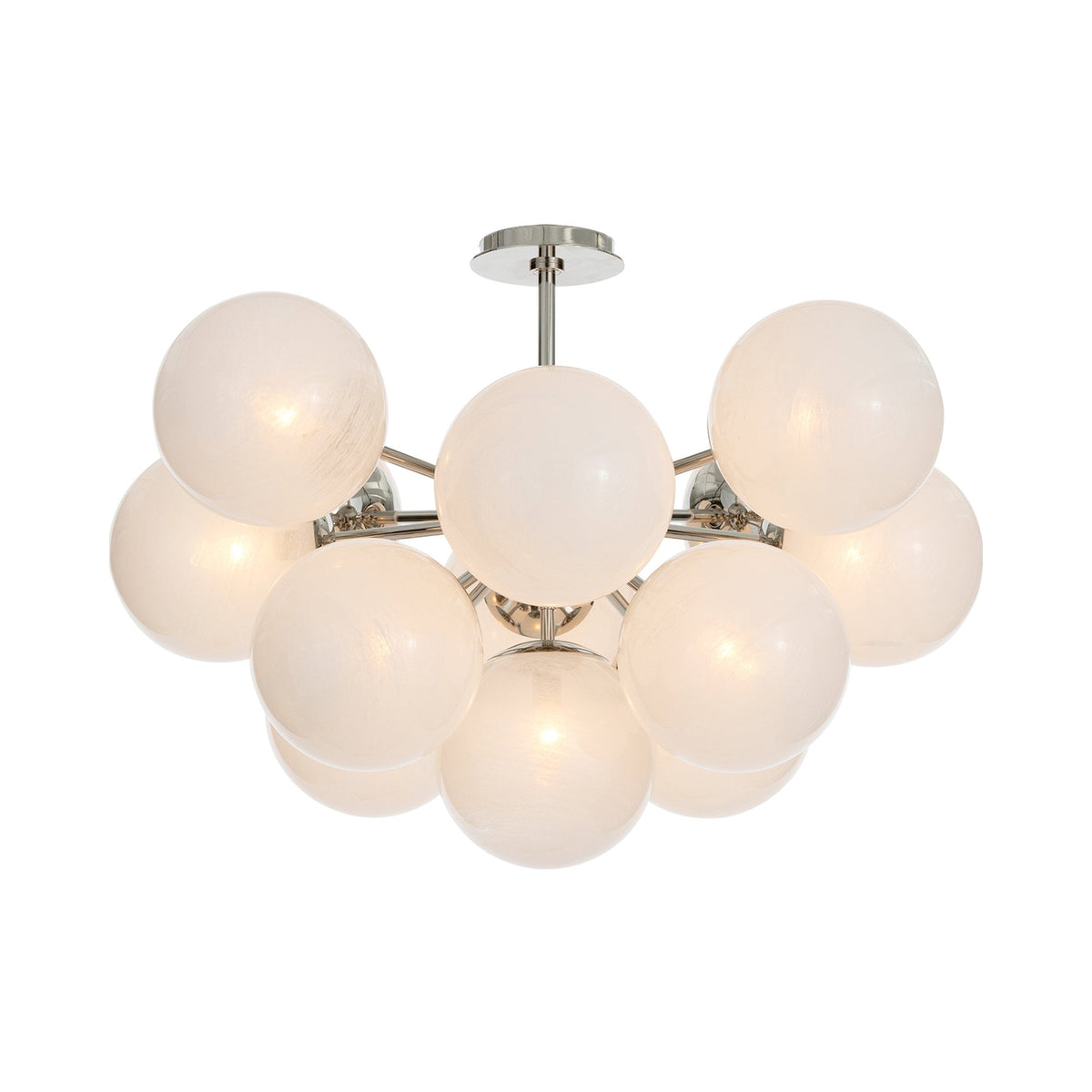 Shine Flush Mount Ceiling Light in Polished Nickel.