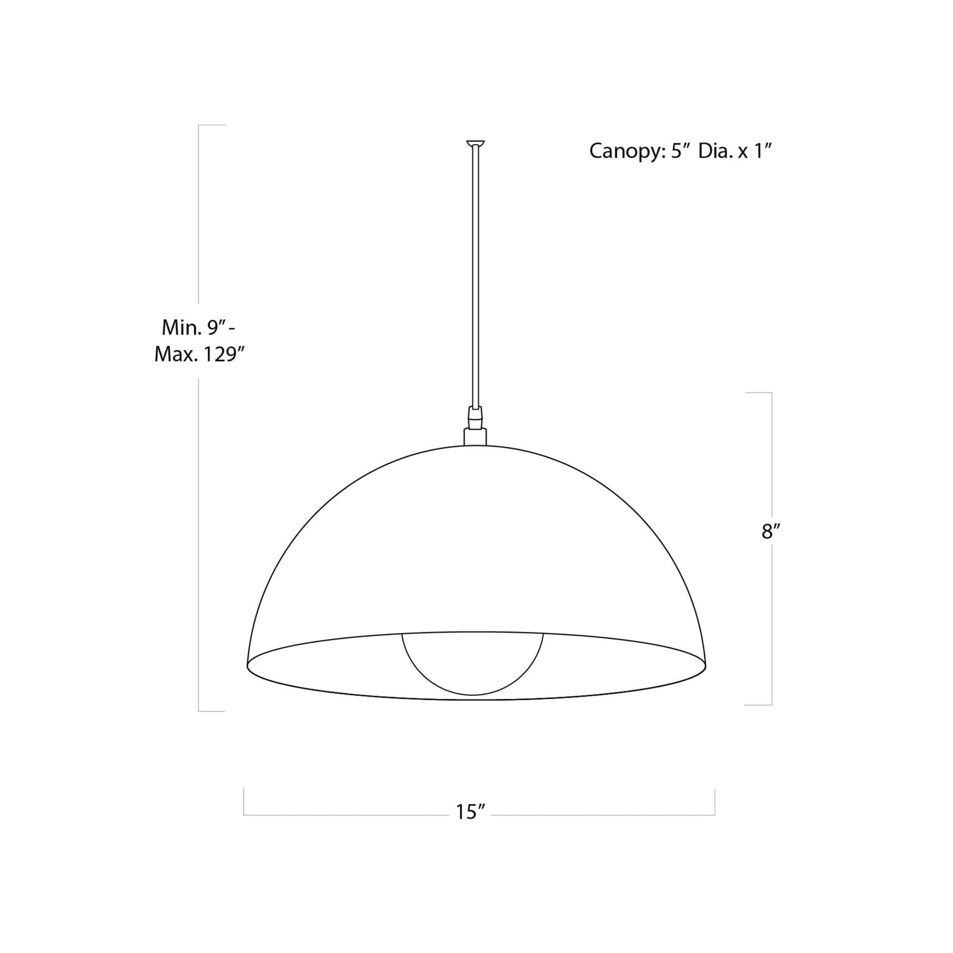 Sigmund Pendant Light - line drawing.