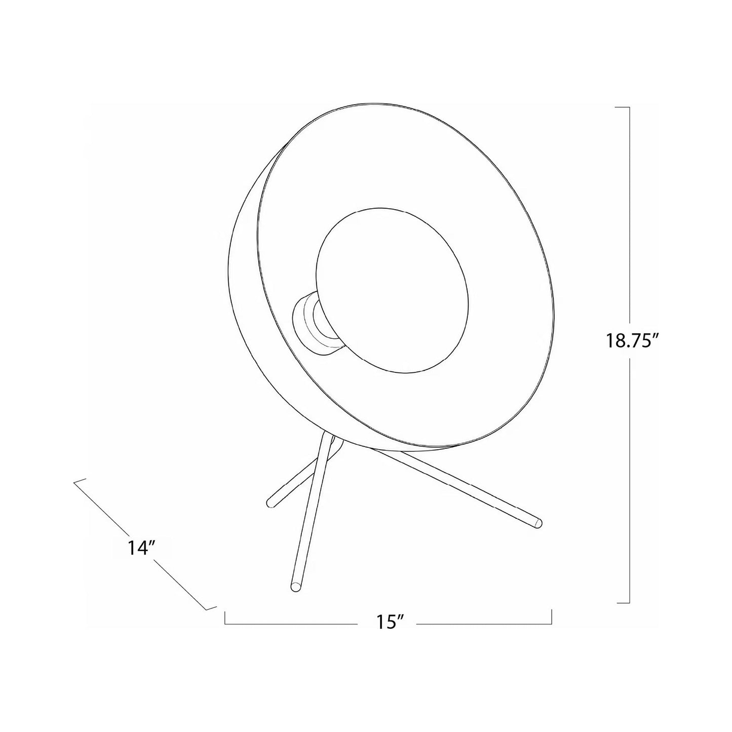 Sigmund Table Lamp - line drawing.