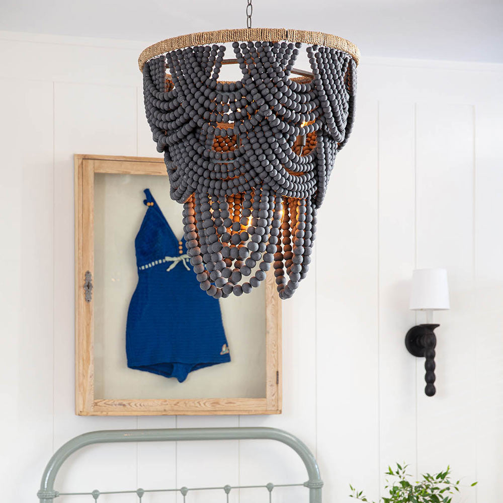 Southern Living Lorelei Chandelier in bedroom.