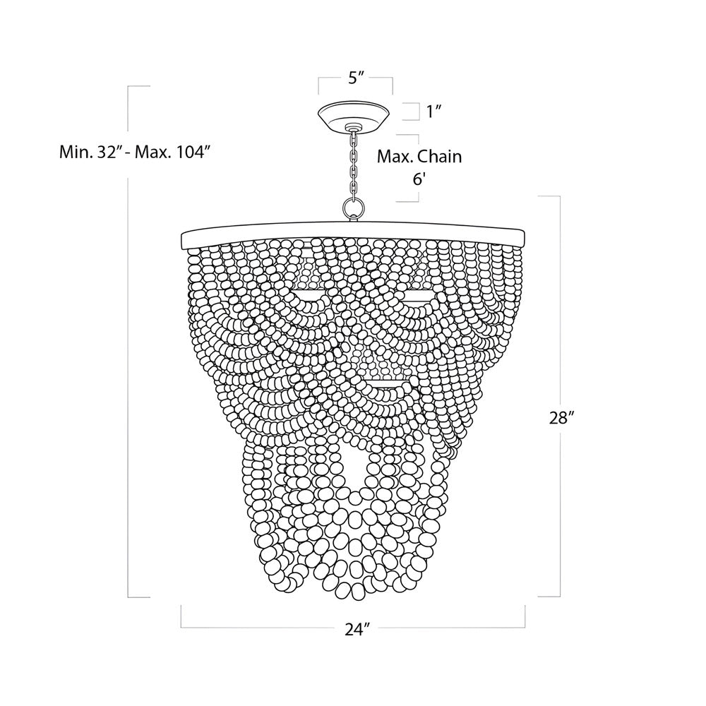 Southern Living Lorelei Chandelier - line drawing.