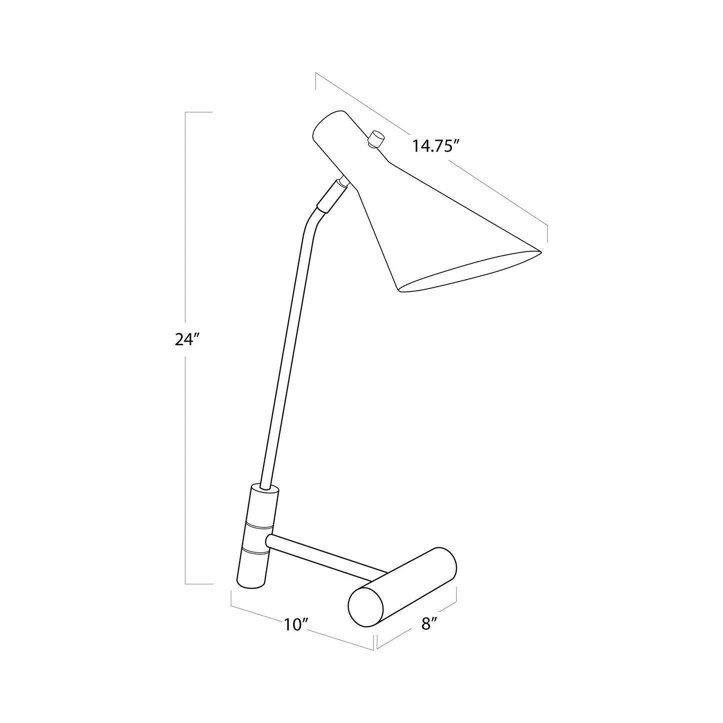 Spyder Table Lamp - line drawing.