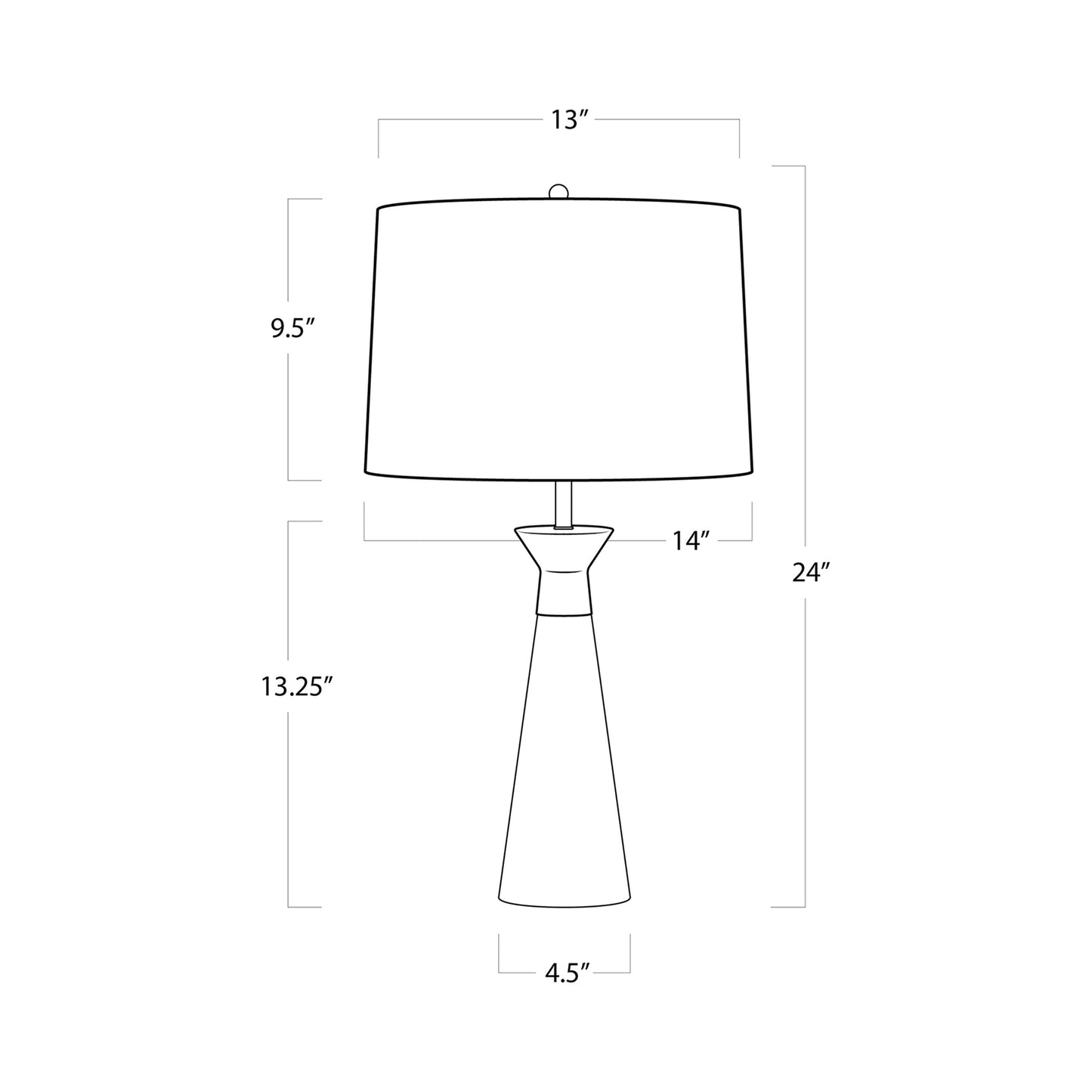 Starling Table Lamp - line drawing.