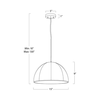 Stevie Pendant Light - line drawing.