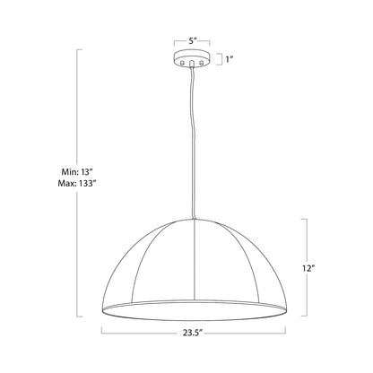 Stevie Pendant Light - line drawing.