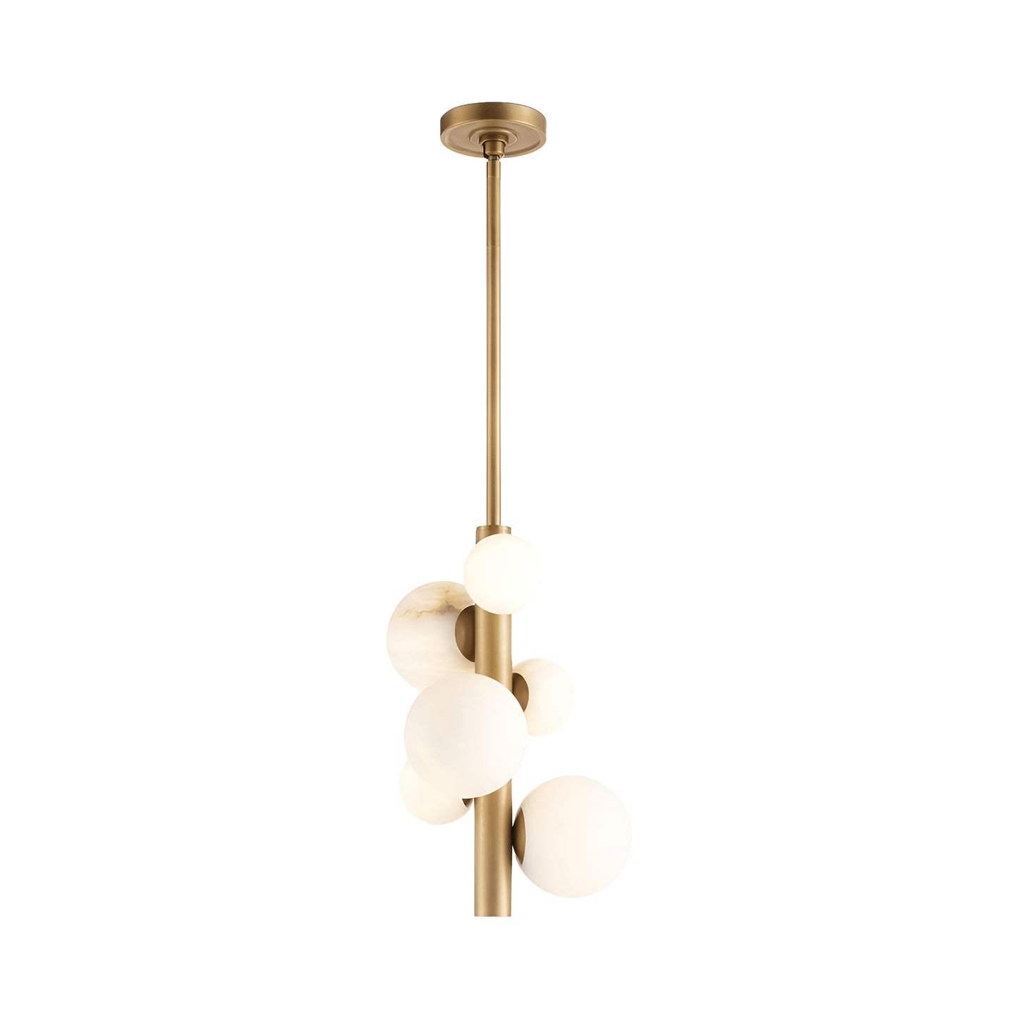 Styx Pendant Light in Natural Brass.
