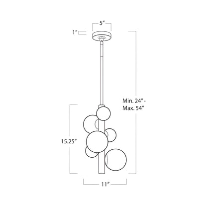 Styx Pendant Light - line drawing.