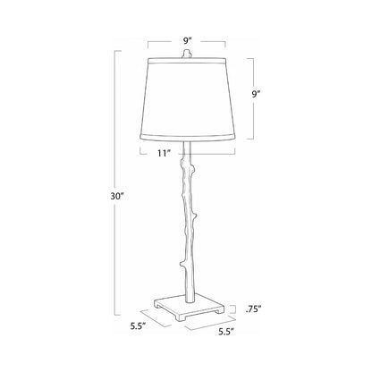 Sylvan Table Lamp - line drawing.