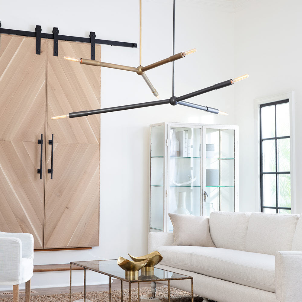 Talon Chandelier in living room.