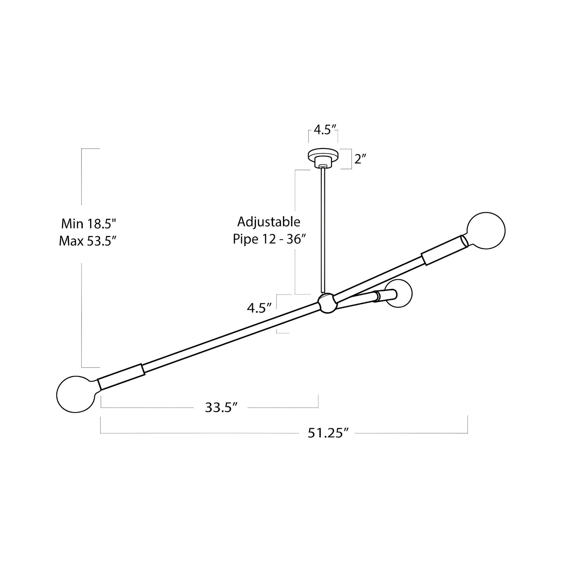 Talon Chandelier - line drawing.