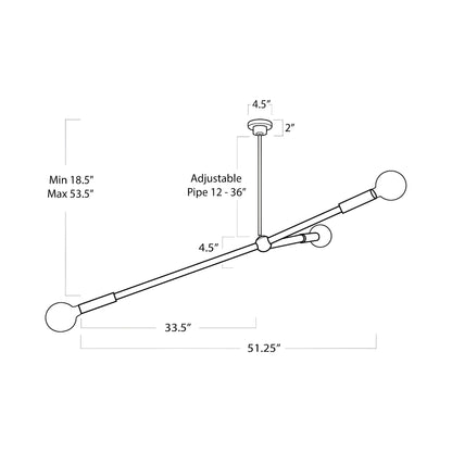 Talon Chandelier - line drawing.