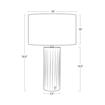 Tambour Table Lamp - line drawing.