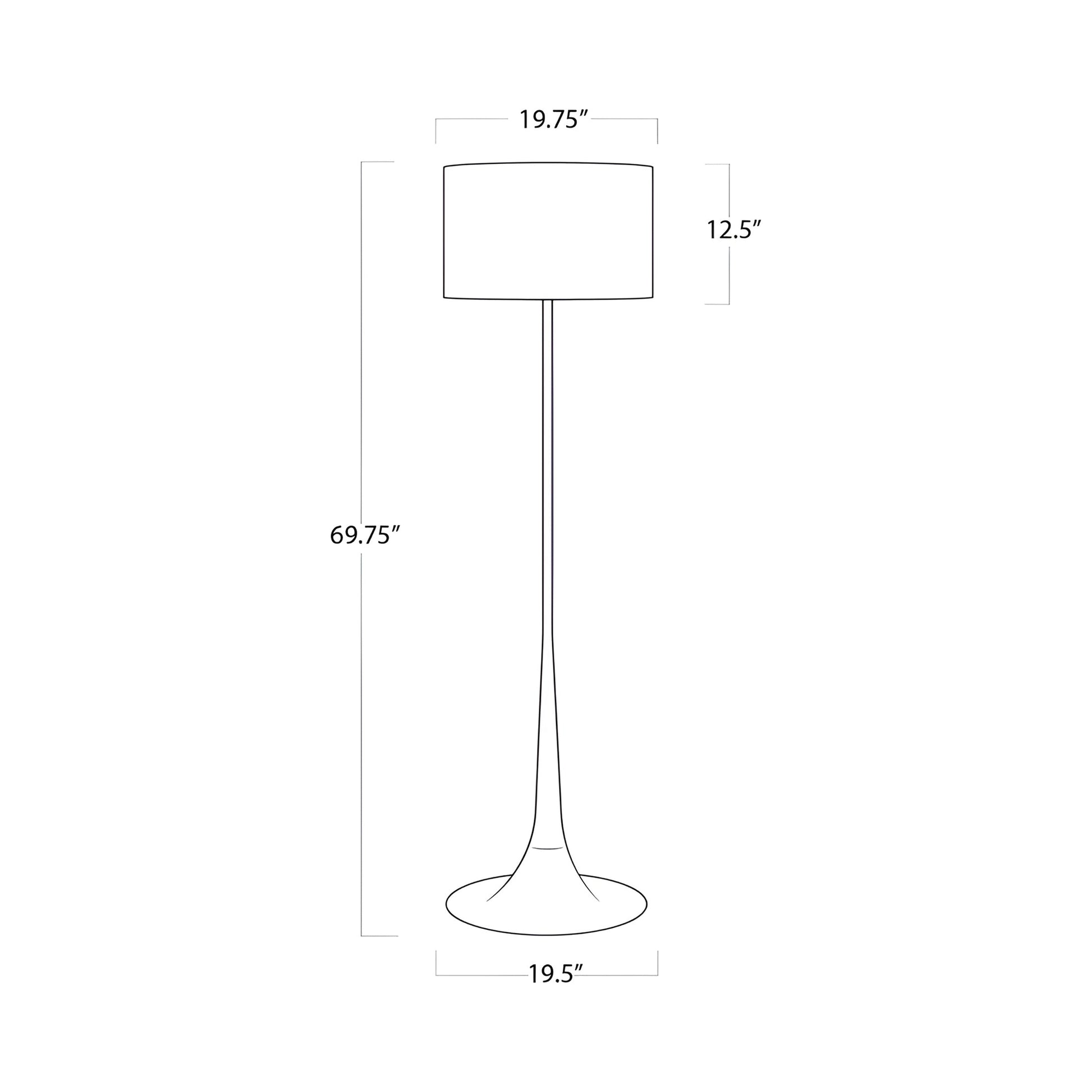 Trilogy Floor Lamp - line drawing.