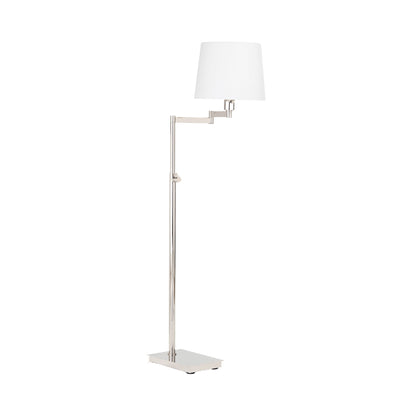 Virtue Floor Lamp in Polished Nickel.