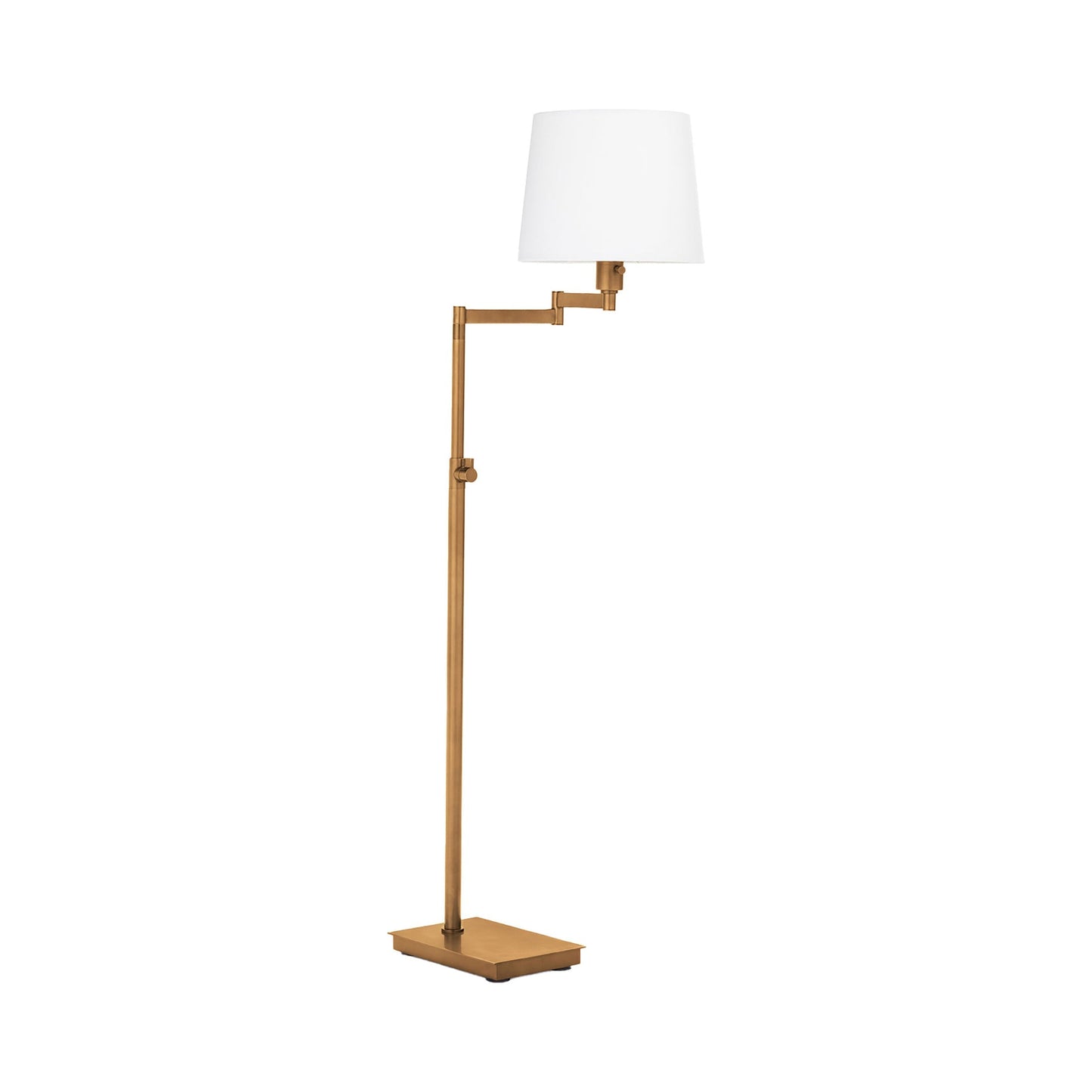 Virtue Floor Lamp in Natural Brass.