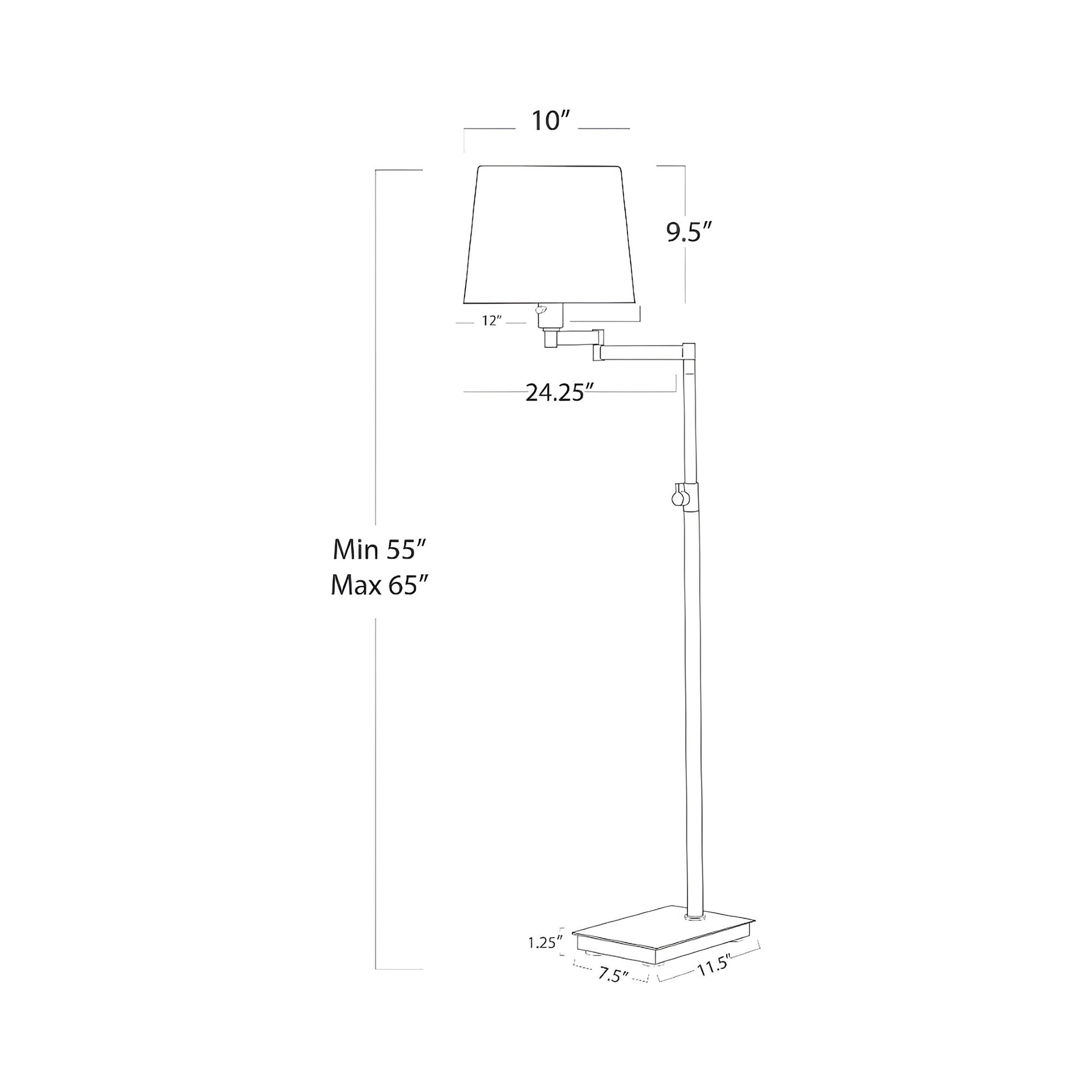 Virtue Floor Lamp - line drawing.