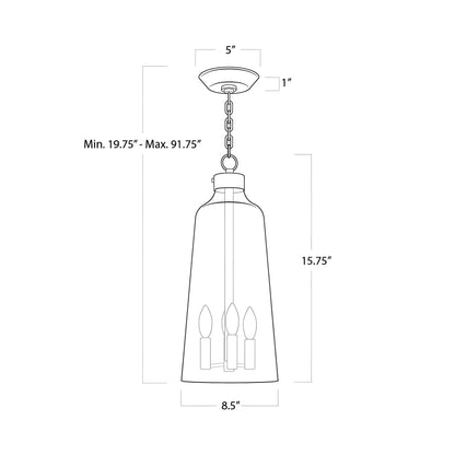 Wythe Pendant Light - line drawing.