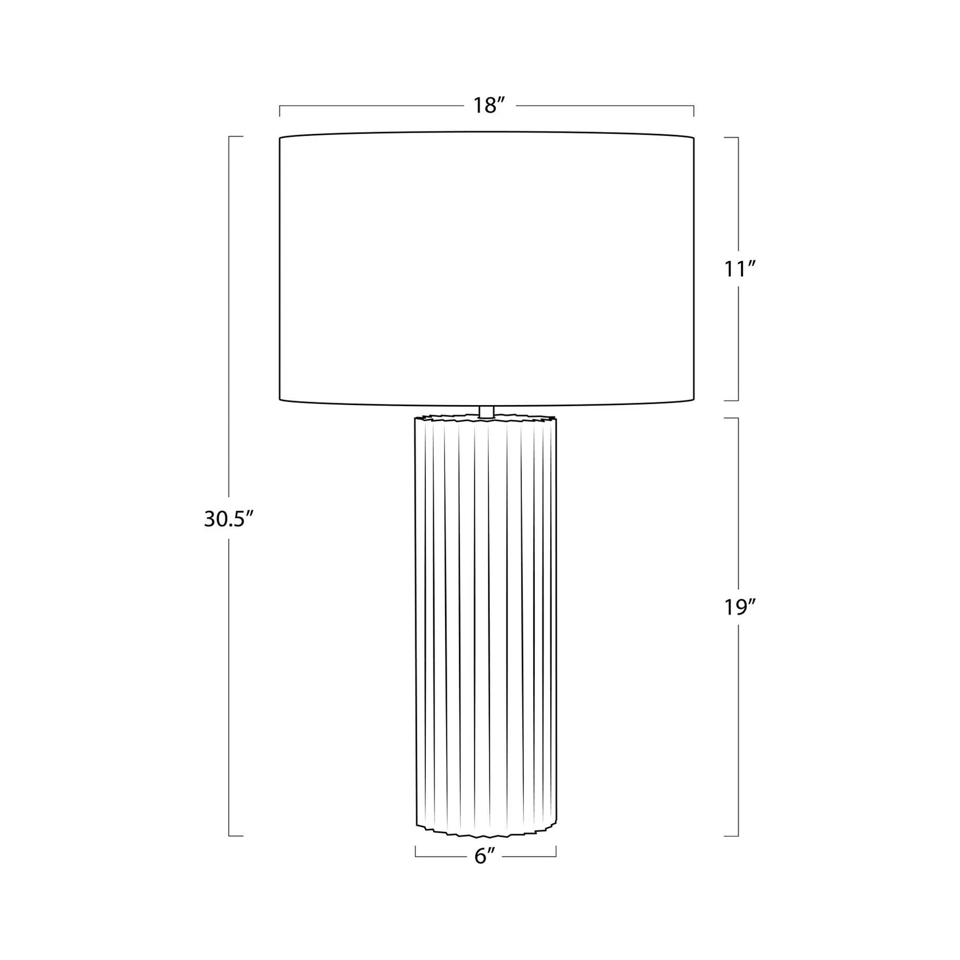 Zara Table Lamp - line drawing.