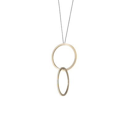 Circus LED Pendant Light in Brass (2-Ring/19.7-Inch).