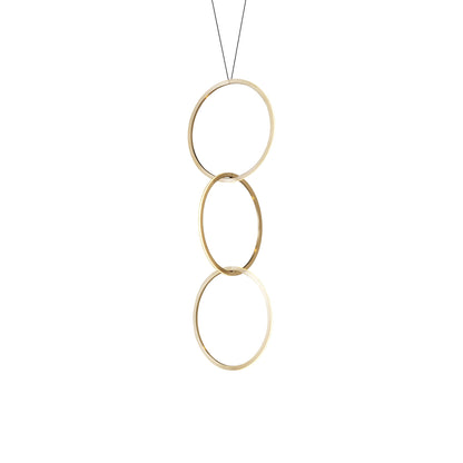 Circus LED Pendant Light in Brass (3-Ring/29.5-Inch).