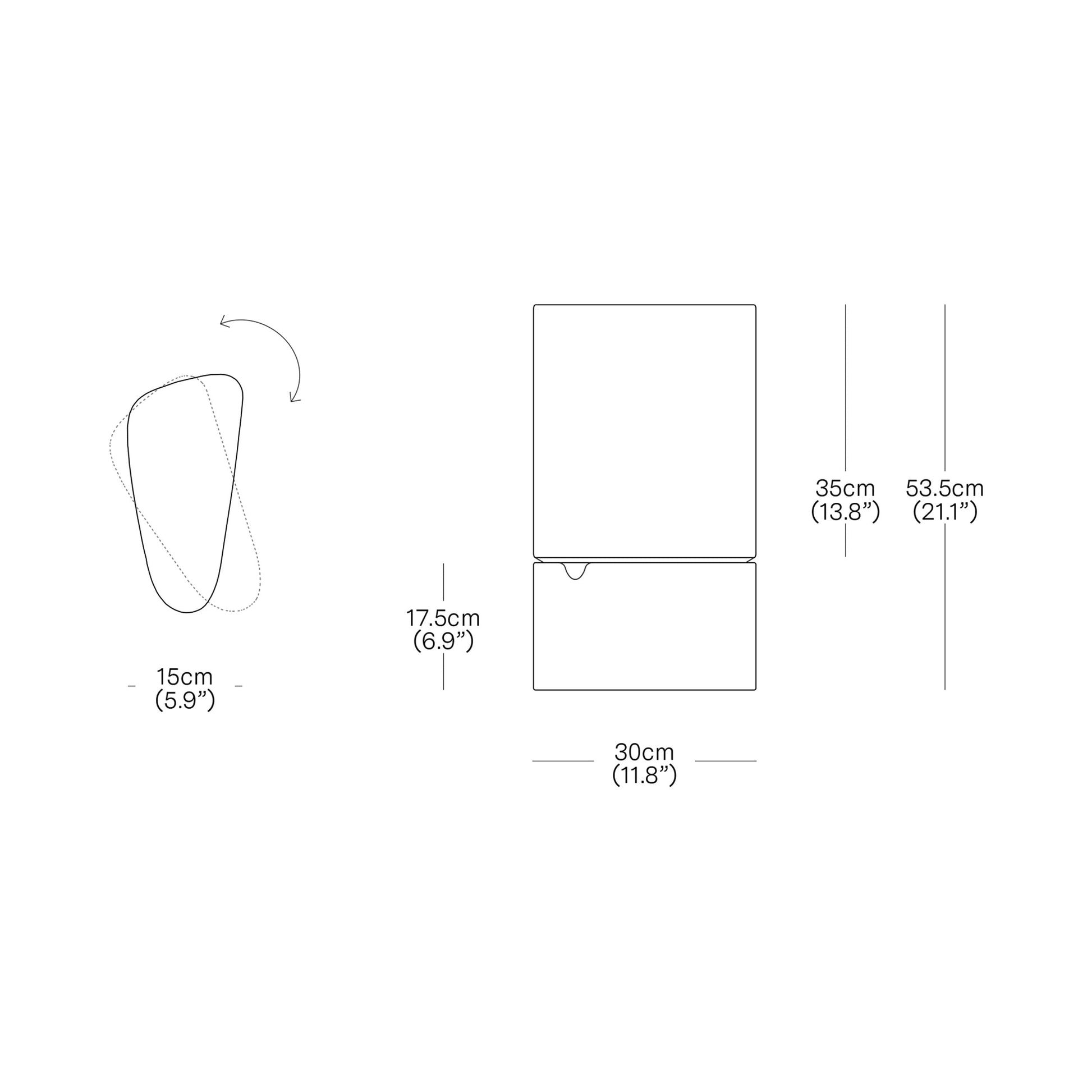 Fulcrum Table Lamp - line drawing.