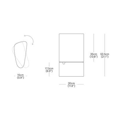 Fulcrum Table Lamp - line drawing.