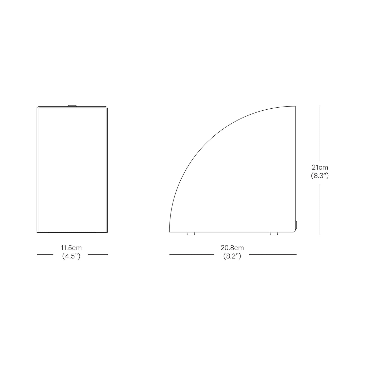 Phase LED Table Lamp - line drawing.