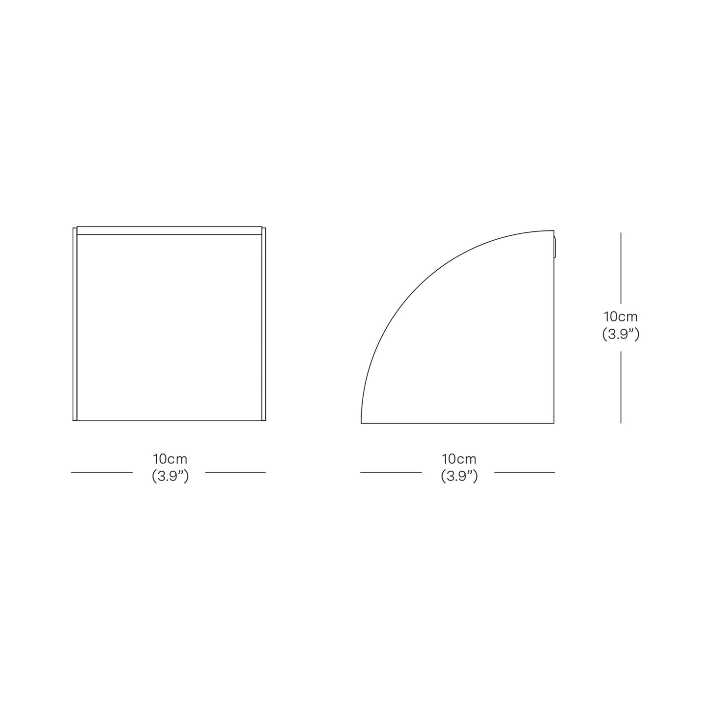 Phase LED Wall Light - line drawing.